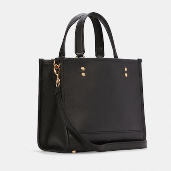 Coach Dempsey Tote 22 With Coach Patch Crossbody Handbag Bag Black - Picture 5 of 12